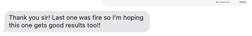 Client feedback screenshot 14